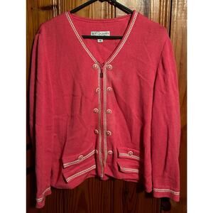 St. John Pink Cardigan Sweater